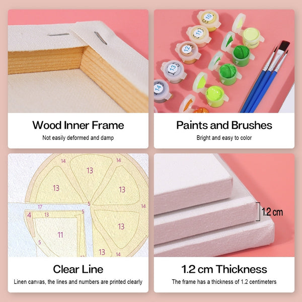 Paint by Numbers – 6 Canvas Set | Sparkling Fruit Drinks