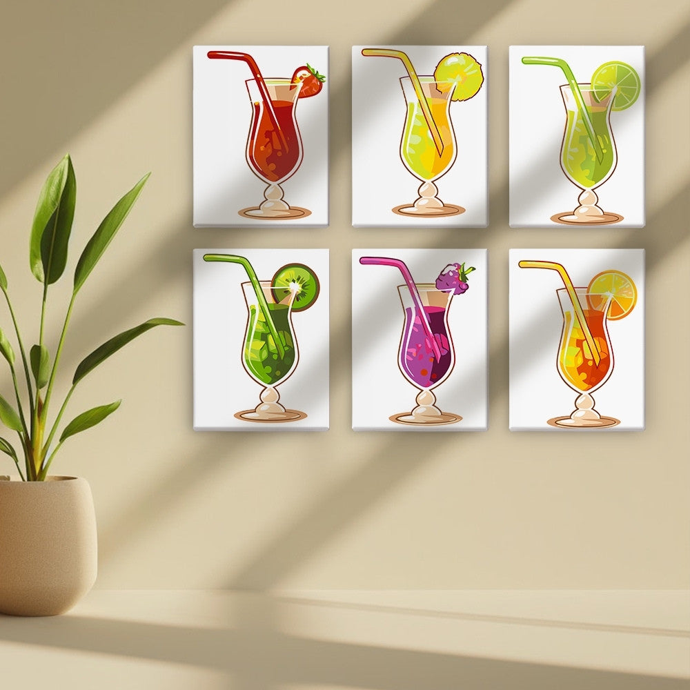 Paint by Numbers – 6 Canvas Set | Fruity Cocktails