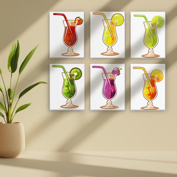 Paint by Numbers – 6 Canvas Set | Fruity Cocktails
