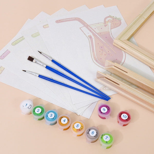 Paint by Numbers – 6 Canvas Set | Fruity Cocktails