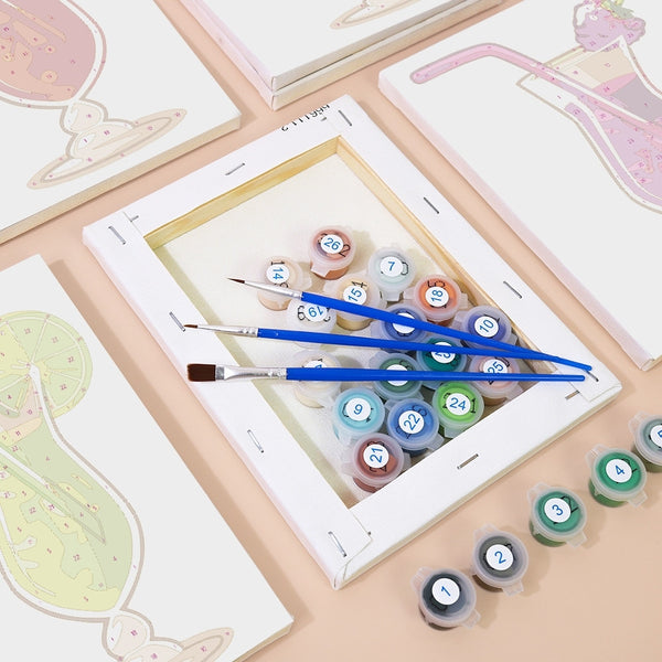 Paint by Numbers – 6 Canvas Set | Fruity Cocktails