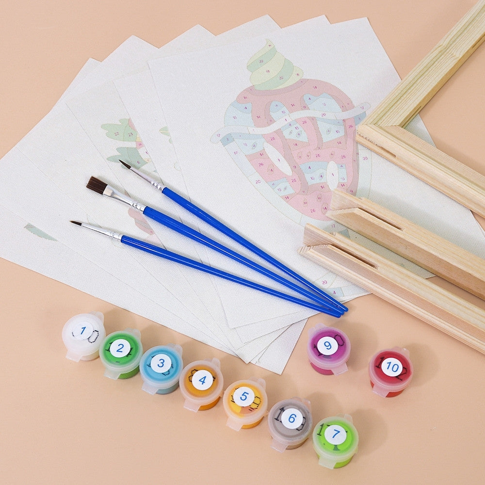 Paint by Numbers – 6 Canvas Set | Ice Cream Sundaes