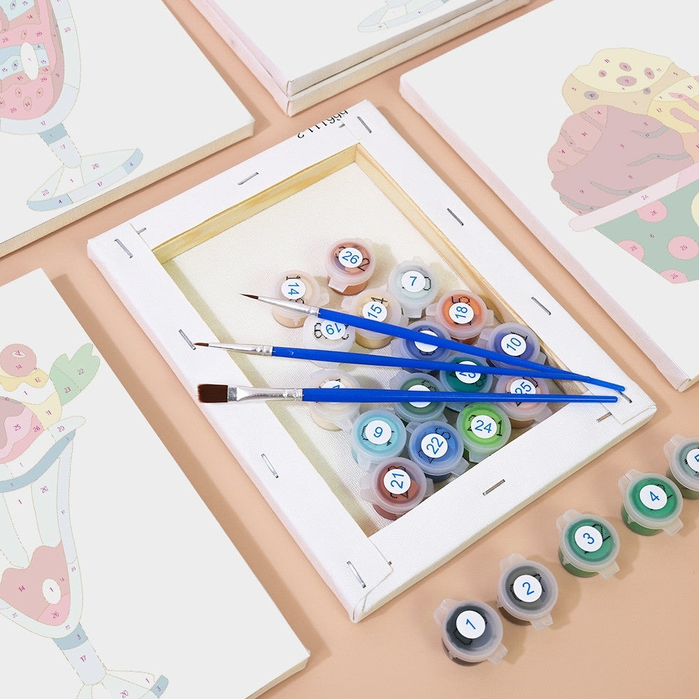 Paint by Numbers – 6 Canvas Set | Ice Cream Sundaes