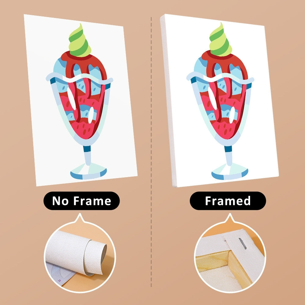 Paint by Numbers – 6 Canvas Set | Ice Cream Sundaes