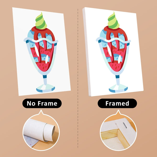 Paint by Numbers – 6 Canvas Set | Ice Cream Sundaes