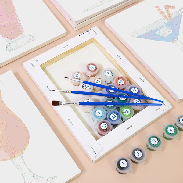 Paint by Numbers – 6 Canvas Set | Colorful Cocktails