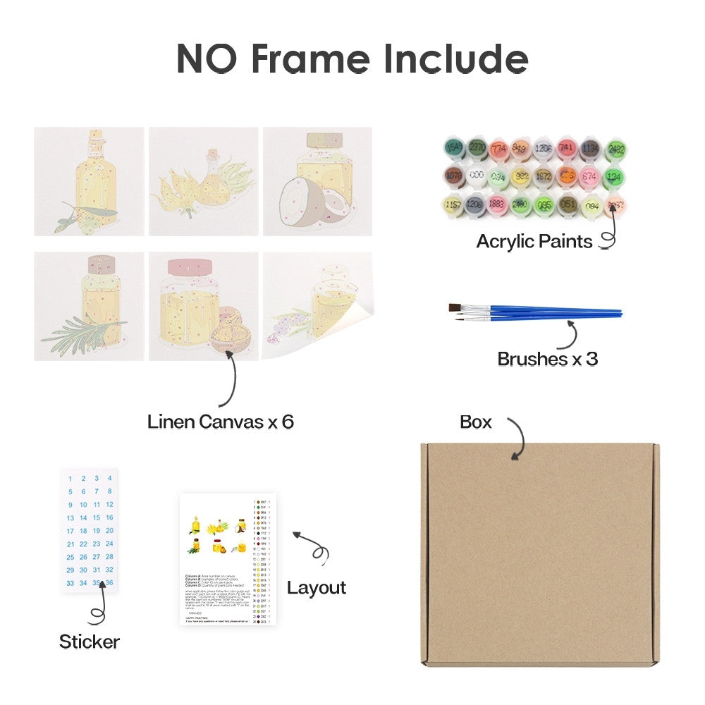 Paint by Numbers – 6 Canvas Set | Natural Oils