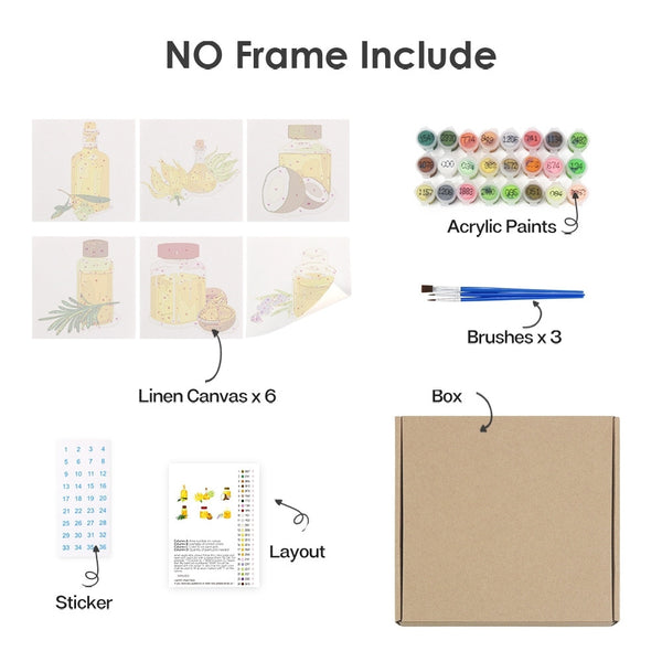 Paint by Numbers – 6 Canvas Set | Natural Oils
