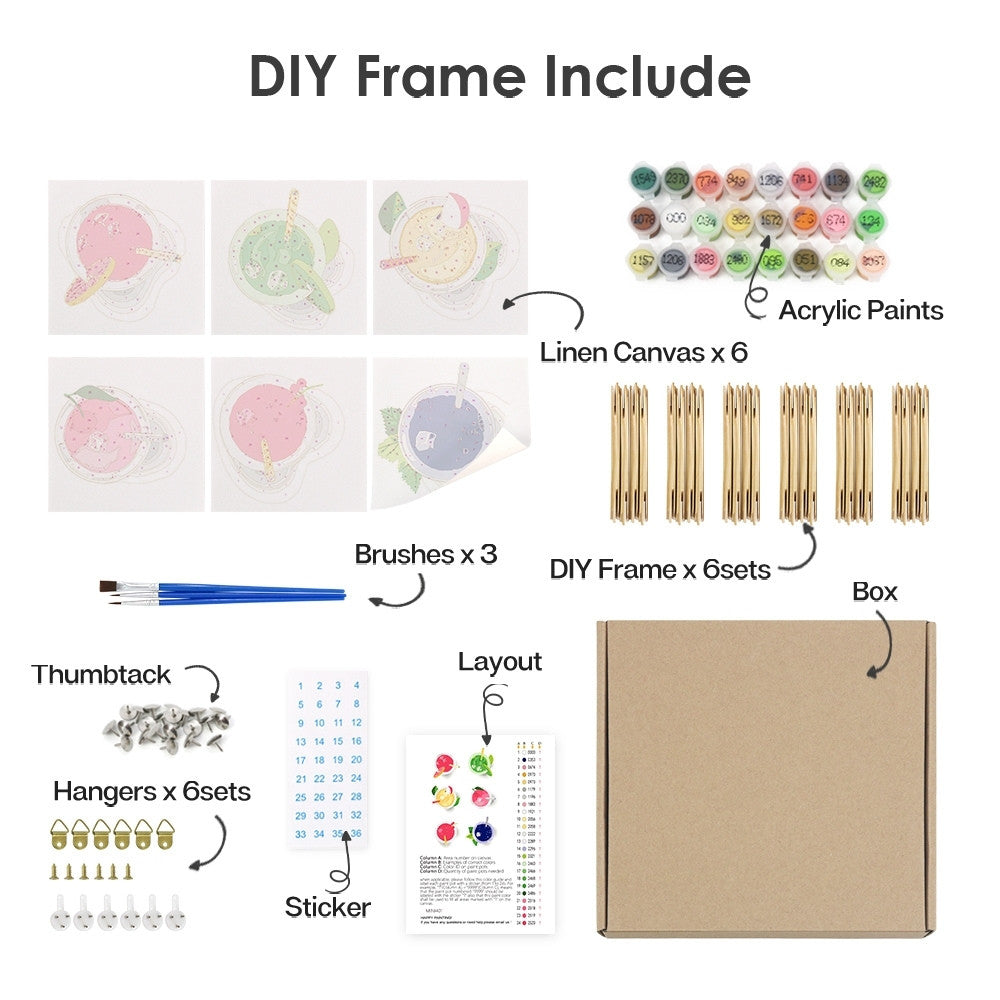 Paint by Numbers – 6 Canvas Set | Color Pop Refreshers