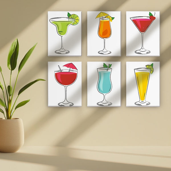 Paint by Numbers – 6 Canvas Set | Classic Cocktails