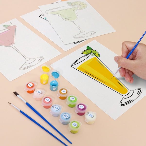 Paint by Numbers – 6 Canvas Set | Classic Cocktails