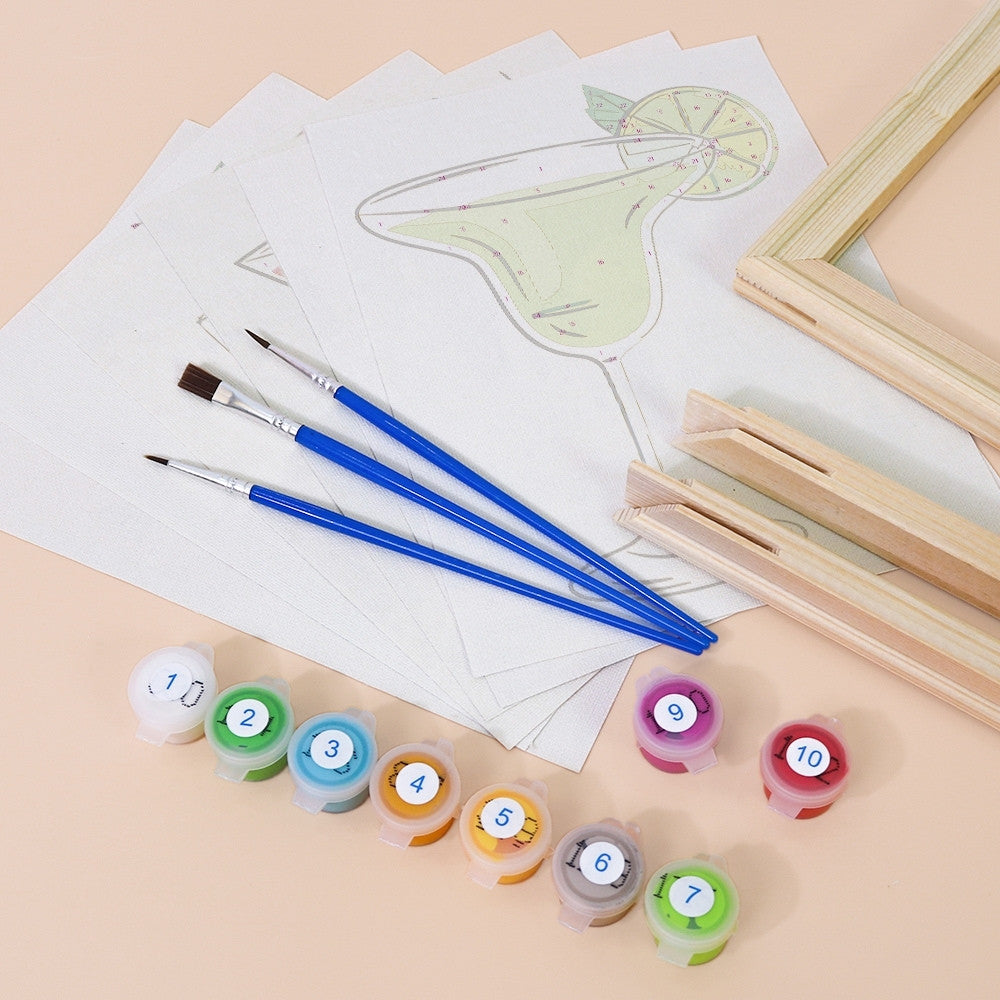 Paint by Numbers – 6 Canvas Set | Classic Cocktails