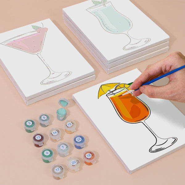 Paint by Numbers – 6 Canvas Set | Classic Cocktails