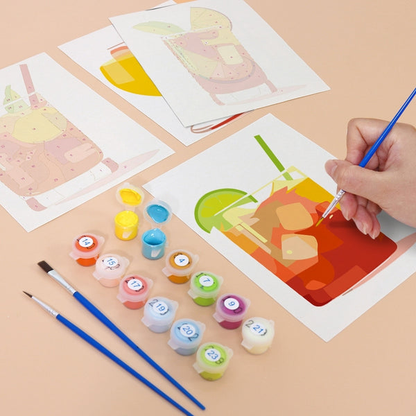 Paint by Numbers – 6 Canvas Set | Tropical Cocktails