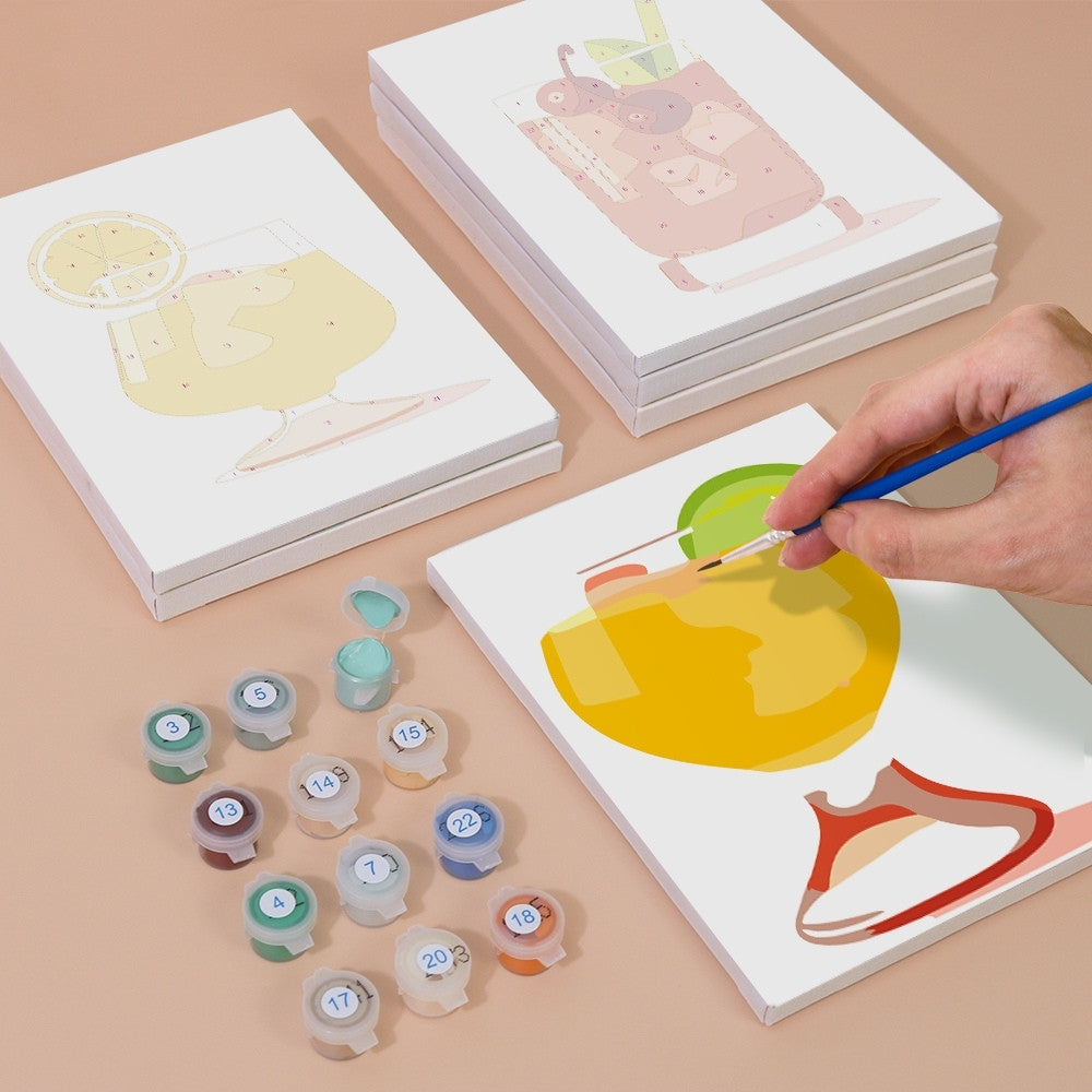 Paint by Numbers – 6 Canvas Set | Tropical Cocktails