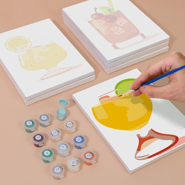 Paint by Numbers – 6 Canvas Set | Tropical Cocktails