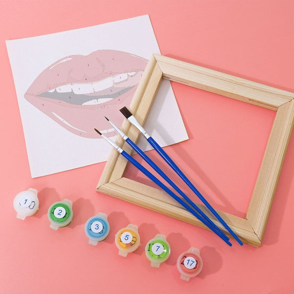 Paint by Numbers – 6 Canvas Set | Red Lips