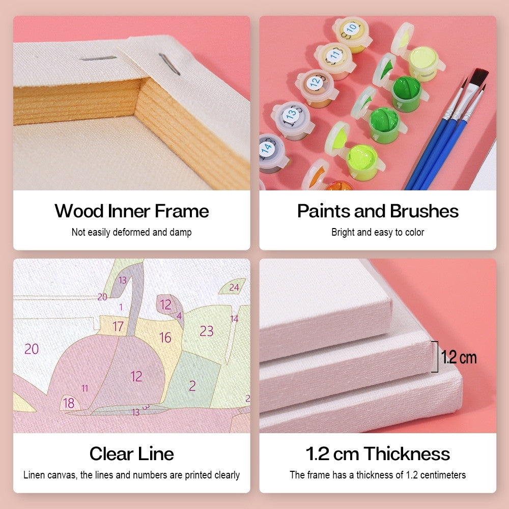 Paint by Numbers – 6 Canvas Set | Vibrant Summer Cocktails