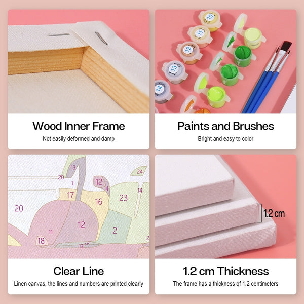 Paint by Numbers – 6 Canvas Set | Vibrant Summer Cocktails