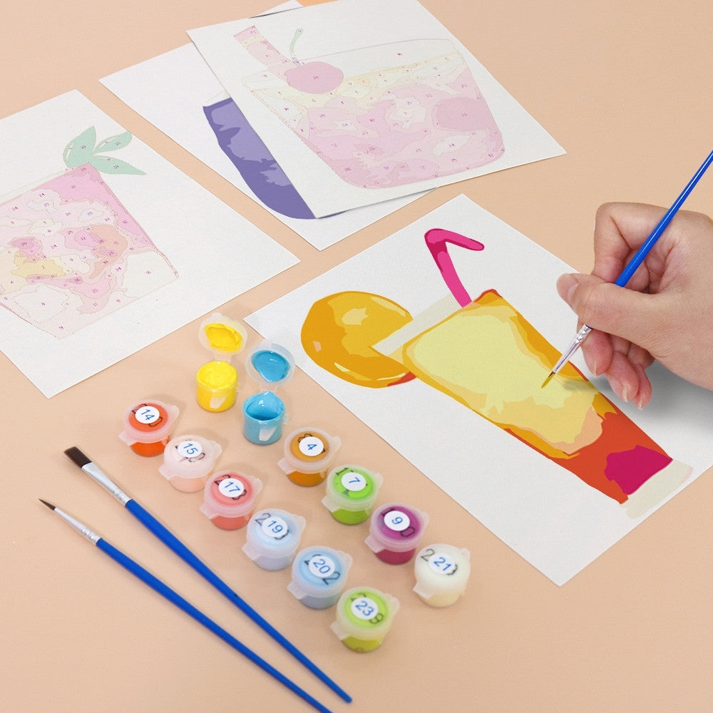 Paint by Numbers – 6 Canvas Set | Tropical Pop Drinks