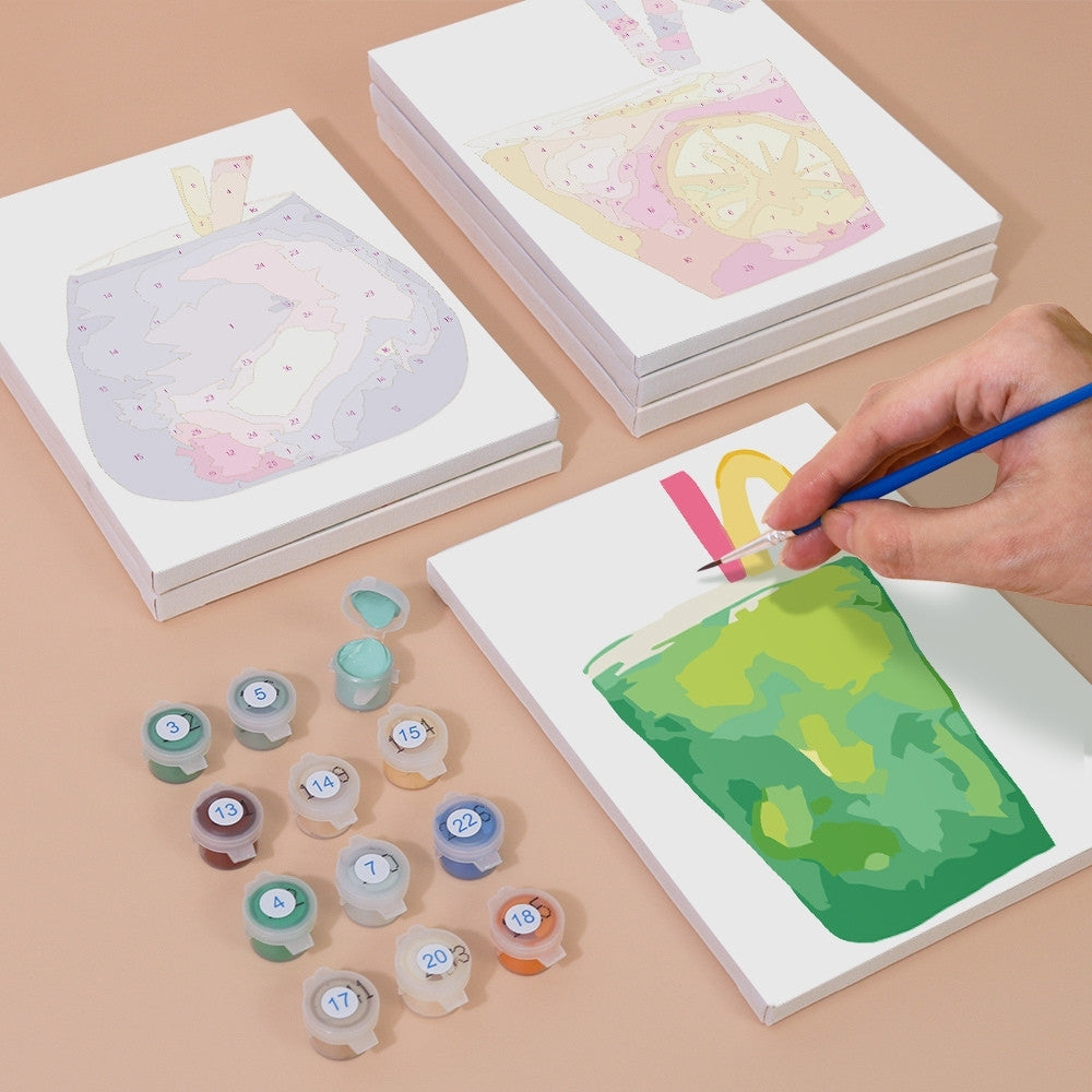 Paint by Numbers – 6 Canvas Set | Tropical Pop Drinks