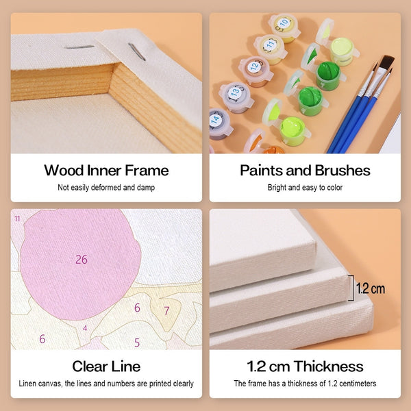 Paint by Numbers – 6 Canvas Set | Tropical Pop Drinks