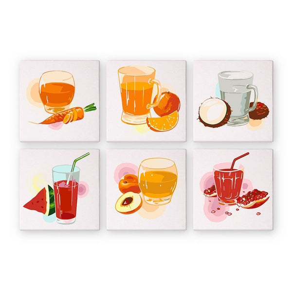 Paint by Numbers – 6 Canvas Set | Healthy Juices Figured'Art