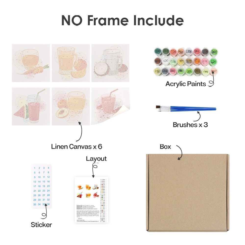 Paint by Numbers – 6 Canvas Set | Healthy Juices