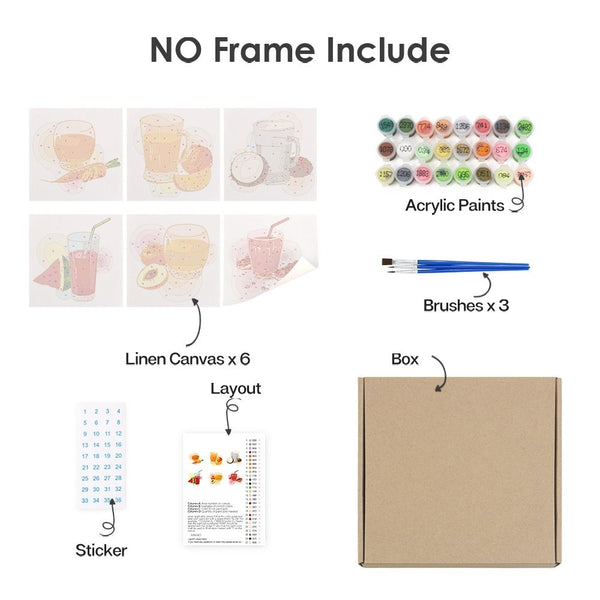 Paint by Numbers – 6 Canvas Set | Healthy Juices