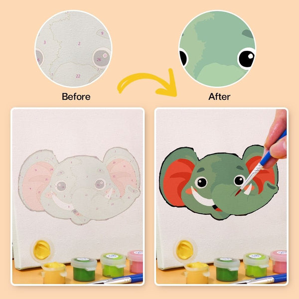Paint by Numbers – 6 Canvas Set | Cute Animal Faces 2