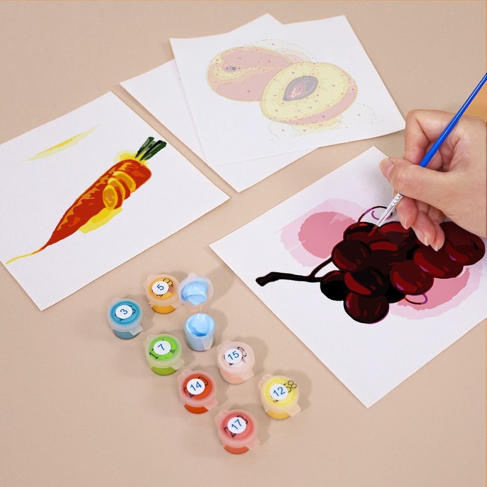 Paint by Numbers – 6 Canvas Set | Fruits and Veggies