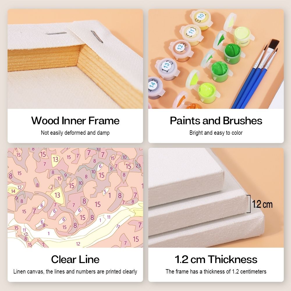 Paint by Numbers – 6 Canvas Set | Fruits and Veggies