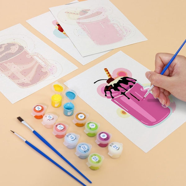 Paint by Numbers – 6 Canvas Set | Milkshakes