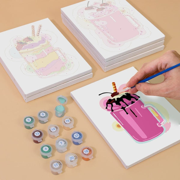 Paint by Numbers – 6 Canvas Set | Milkshakes
