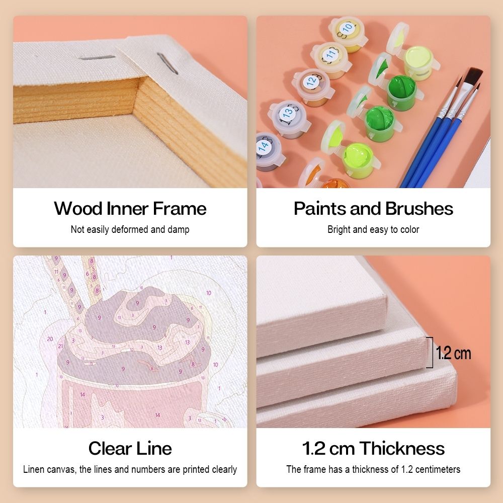 Paint by Numbers – 6 Canvas Set | Milkshakes