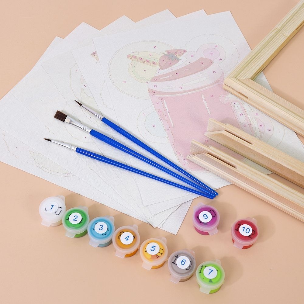 Paint by Numbers – 6 Canvas Set | Colorful Milkshakes