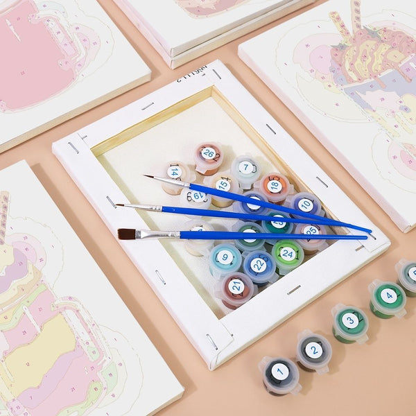 Paint by Numbers – 6 Canvas Set | Colorful Milkshakes