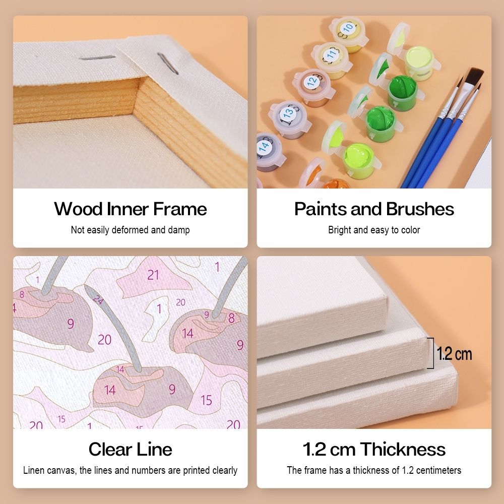 Paint by Numbers – 6 Canvas Set | Colorful Milkshakes