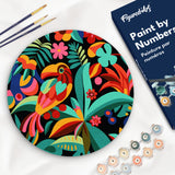 Paint by numbers on Wood Slice - Abstract Toucan Figured'Art USA