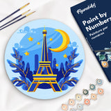 Paint by numbers on Wood Slice - Eiffel Tower Figured'Art USA