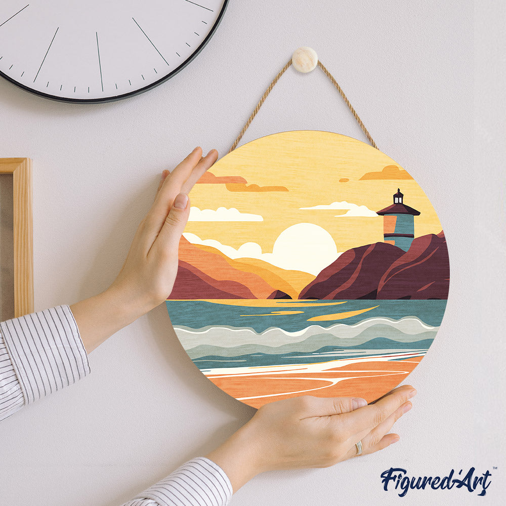 Paint by numbers on Wood Slice - Malibu