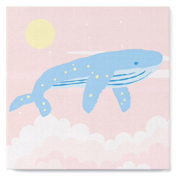Mini Paint by numbers 8"x8" framed - Pastel Flying Whale
