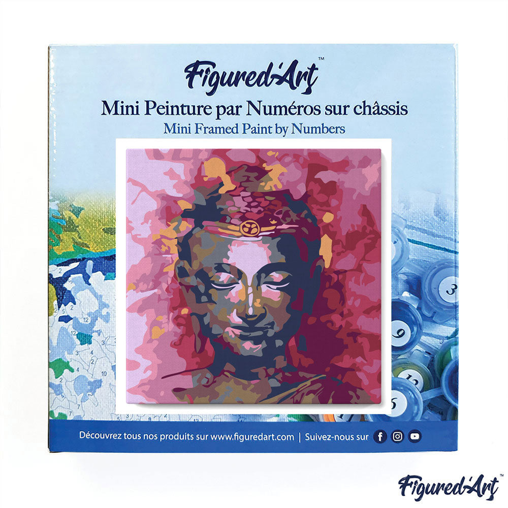 Mini Paint by numbers 8"x8" framed - Painted Buddha
