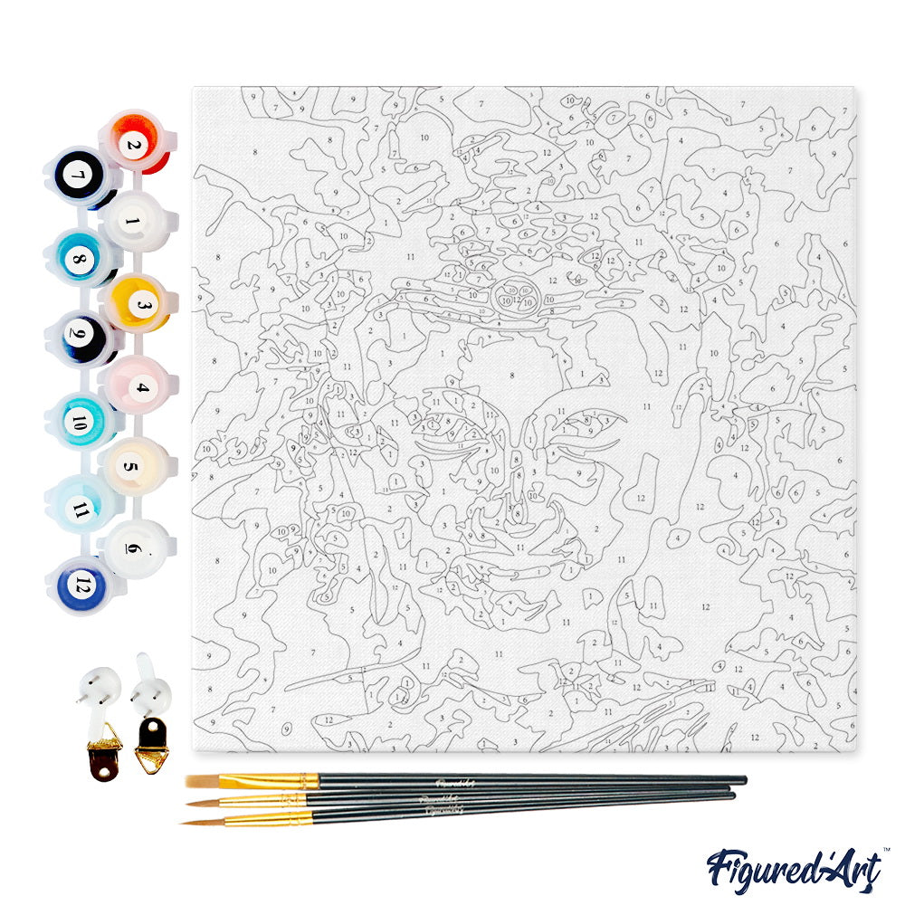 Mini Paint by numbers 8"x8" framed - Painted Buddha