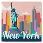 Mini Paint by numbers 8"x8" framed - Travel Poster New York Statue of Liberty