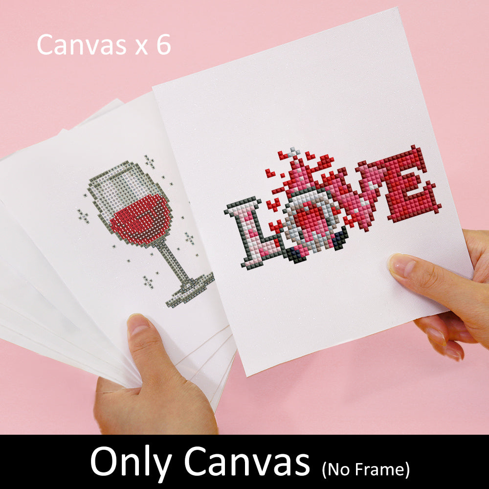 Mini Diamond Painting 6"x8" (6 pieces) - Delicate Designs
