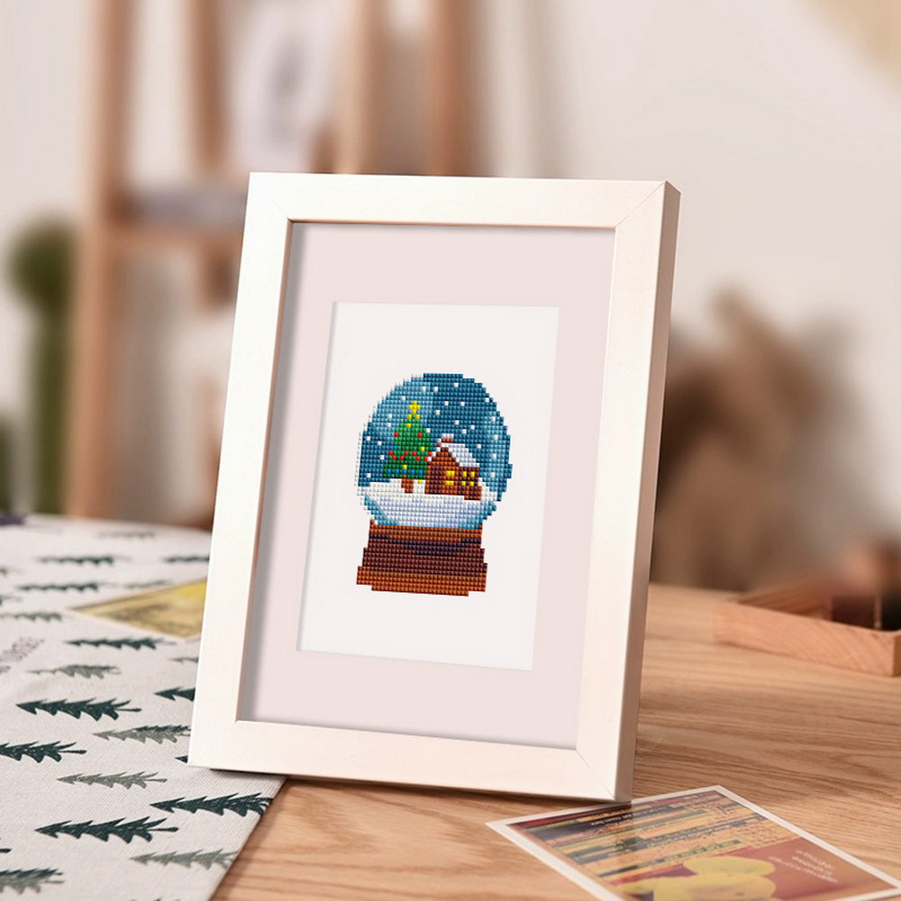 Mini Diamond Painting 6"x8" (2 pieces) - Summer Smoothie and Winter Snow Globe