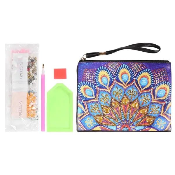 Diamond Painting Wrist Bag Blue Peacock