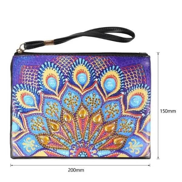 Diamond Painting Wrist Bag Blue Peacock