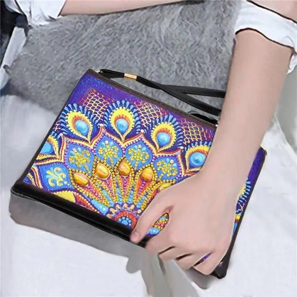 Diamond Painting Wrist Bag Blue Peacock